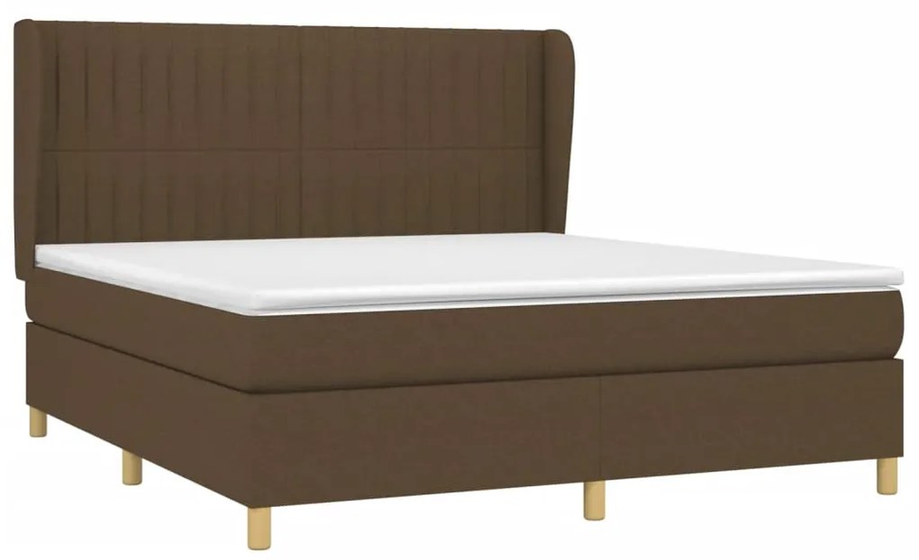 ΚΡΕΒΑΤΙ BOXSPRING ΜΕ ΣΤΡΩΜΑ ΣΚΟΥΡΟ ΚΑΦΕ 160X200 ΕΚ ΥΦΑΣΜΑΤΙΝΟ 3128696