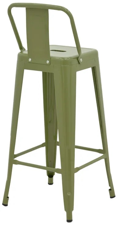 Σκαμπό μπαρ με πλάτη Utopia pakoworld μέταλλο σε λαδί απόχρωση 42x42x97εκ