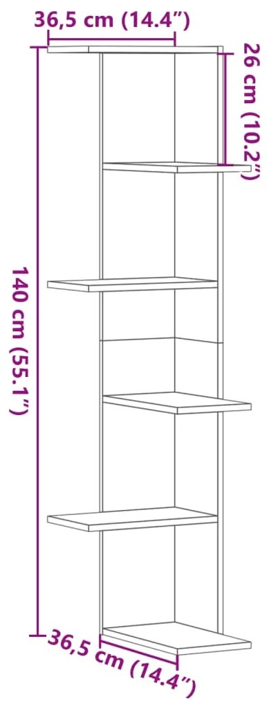 ΓΩΝΙΑΚΗ ΡΑΦΙΕΡΑ ΤΟΙΧΟΥ ΛΕΥΚΗ 36,5X36,5X140 ΕΚ. ΕΠΕΞ. ΞΥΛΟ 852627