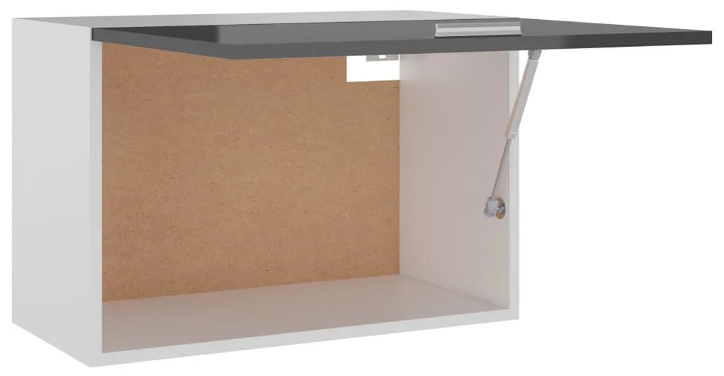 vidaXL Ντουλάπι Κρεμαστό Γυαλιστερό Γκρι 60x31x40 εκ. Μοριοσανίδα