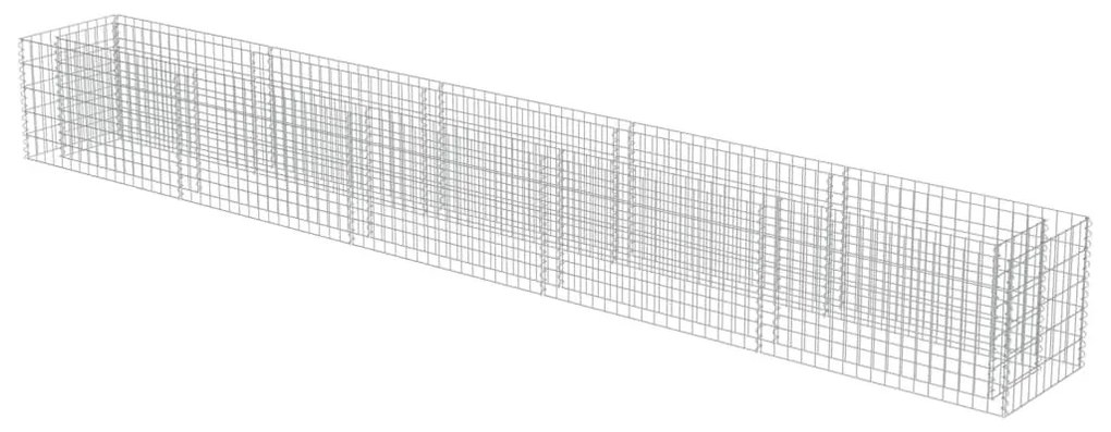 Συρματοκιβώτιο-Γλάστρα Υπερυψωμένη 450x50x50 εκ. Γαλβ. Χάλυβας - Ασήμι