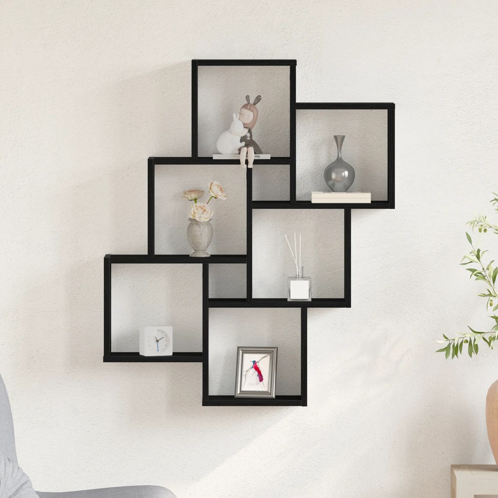 vidaXL Ντουλάπι Τοίχου Μαύρη Δρυς 78x15x92 εκ. Φτιαγμένο από Ξύλο