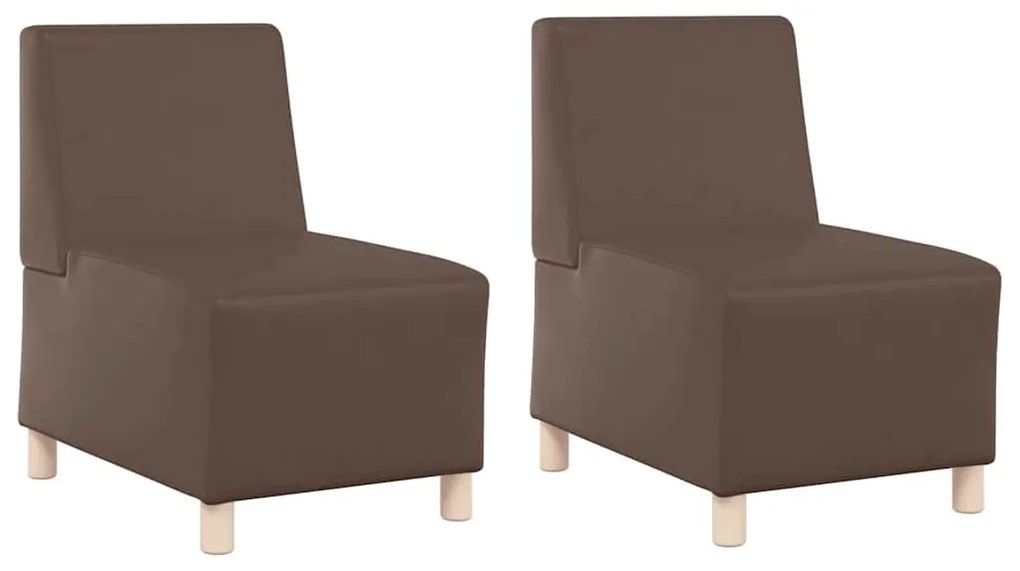 vidaXL Μοναδικός Καναπές χωρίς Χερούλια 2 pcs Καφέ 55 x 74 x 82 εκ.