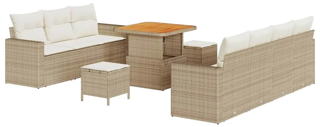 vidaXL Σετ Καναπέ Κήπου 10 pcs μπεζ και κρεμ 80 x 80 x 71 cm