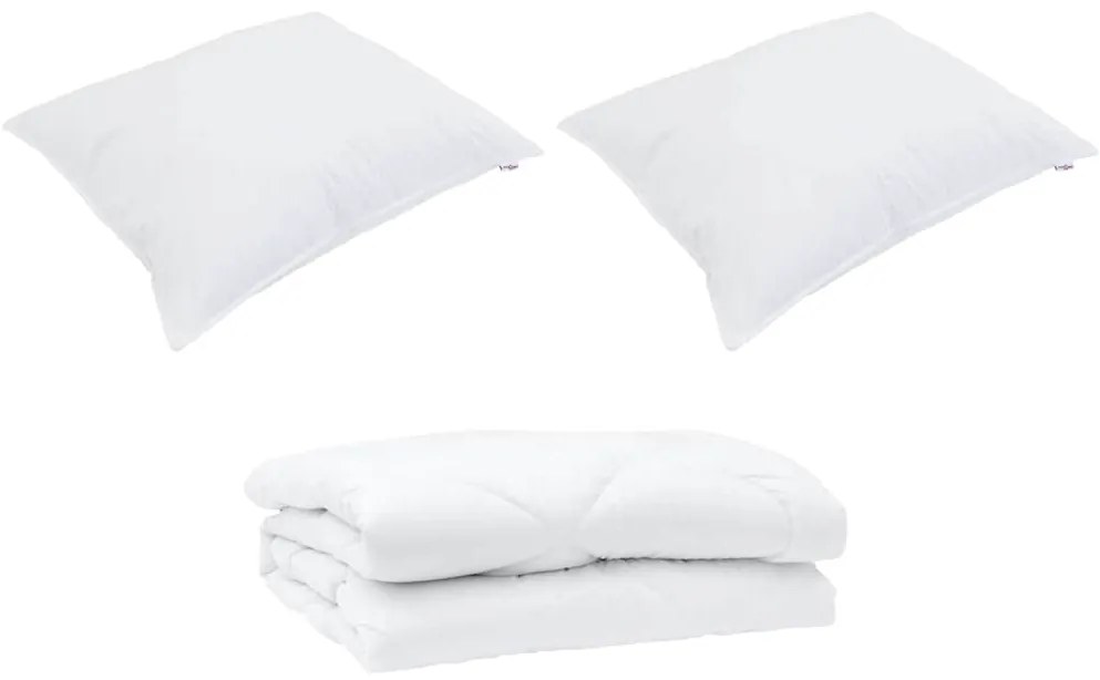 vidaXL Πάπλωμα με μαξιλάρι 3 pcs Λευκό 260 x 220 εκ. Μικροΐνες