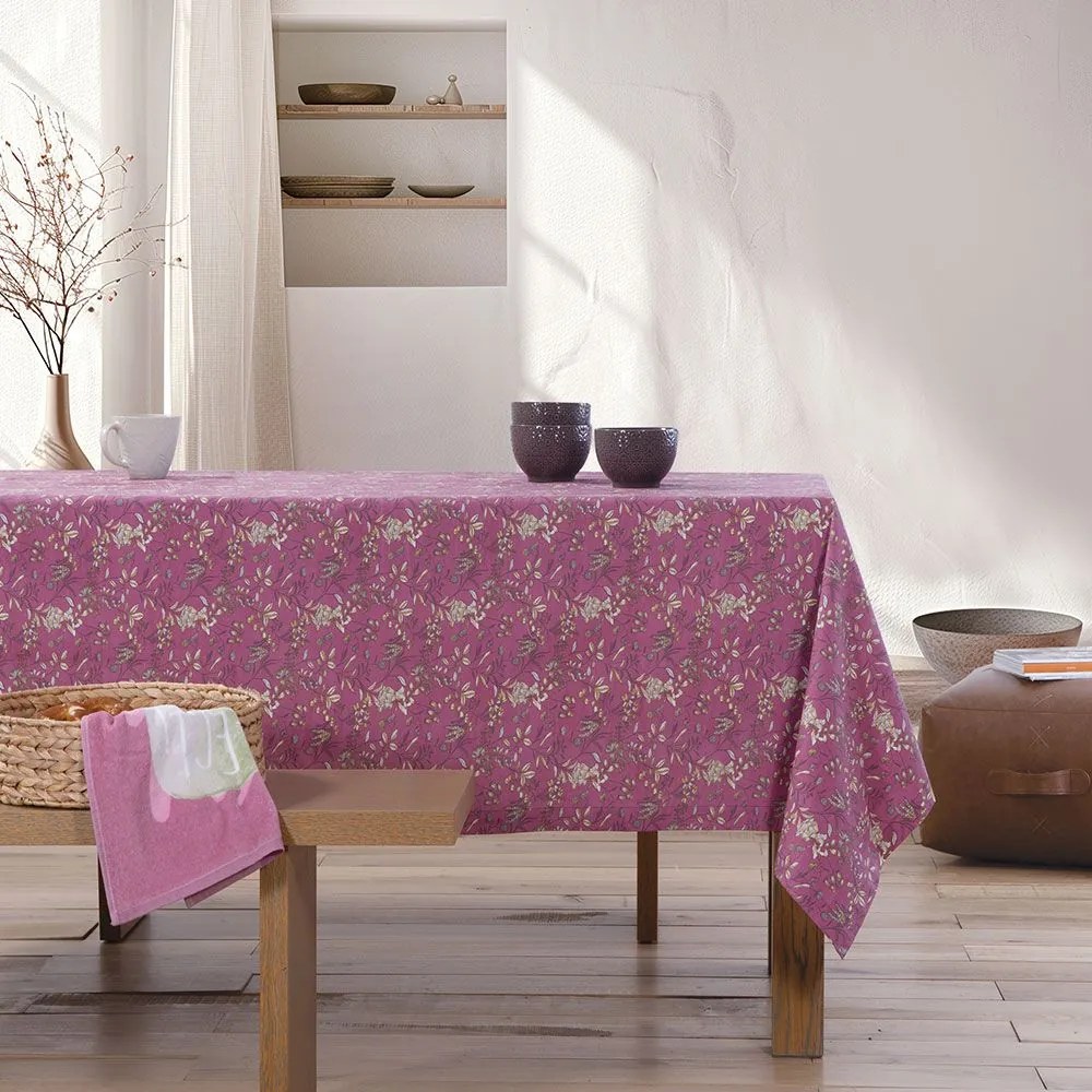 Τραπεζομάντηλο Αλέκιαστο Odete Mauve Nef-Nef Homeware 140X240 100% Βαμβάκι