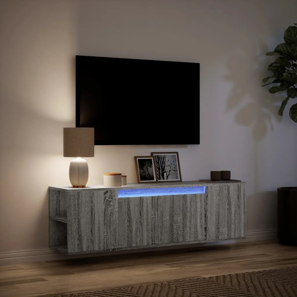 ΈΠΙΠΛΟ ΤΟΙΧΟΥ ΤΗΛΕΟΡΑΣΗΣ ΜΕ LED ΓΚΡΙ SONOMA 135X31X39,5 ΕΚ. 852388