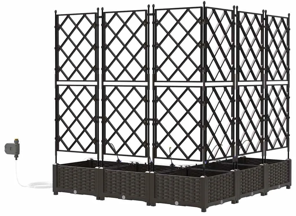 vidaXL Ζαρντινιέρες κήπου Καφέ 120 x 120 x 126 cm Ατσάλι