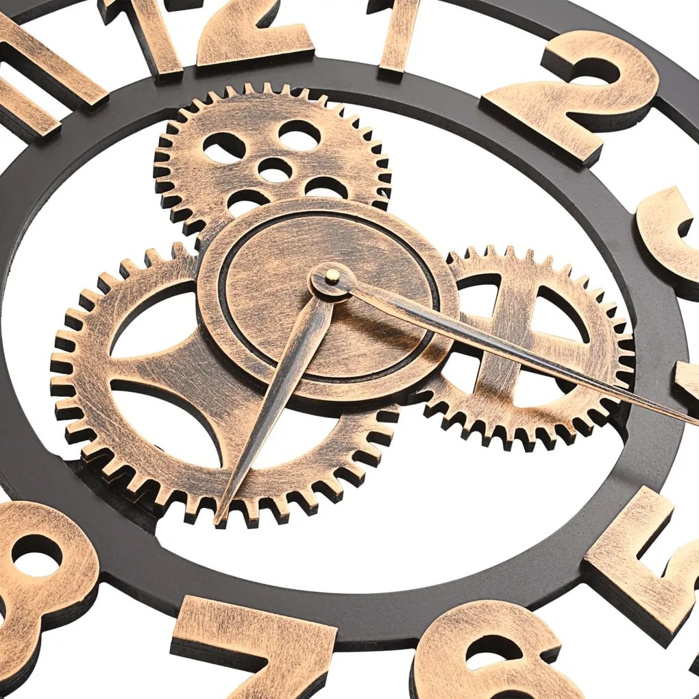 vidaXL Ρολόι Τοίχου Χρυσό / Μαύρο 58 εκ. Μεταλλικό