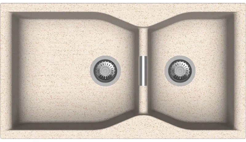 Macart Harmony Ένθετος η Υποένθετος Γρανιτένιος Νεροχύτης Sabbia (Μπεζ)  80cm x 50cm