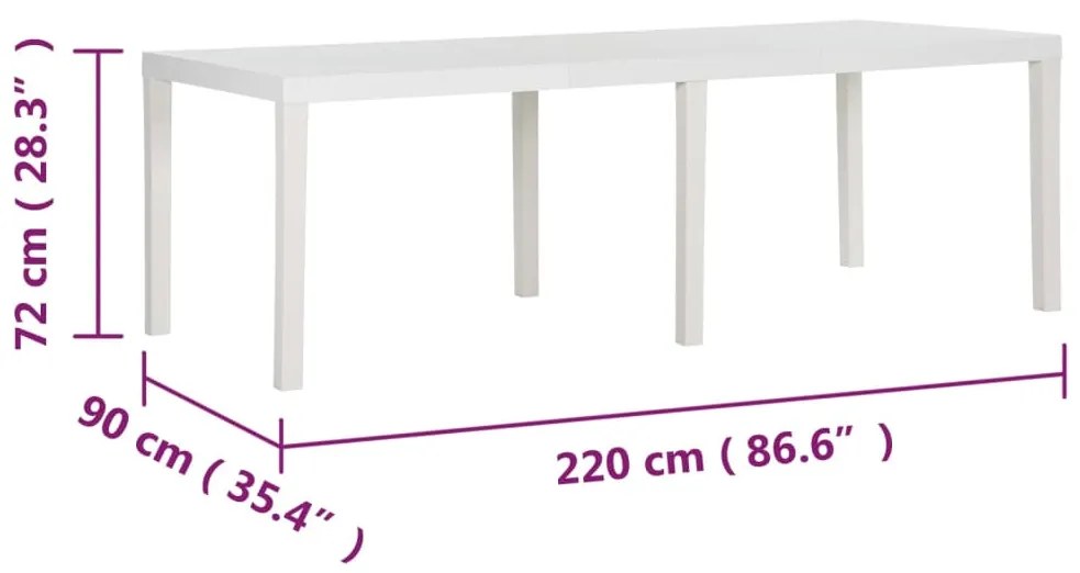 ΤΡΑΠΕΖΙ ΚΗΠΟΥ ΛΕΥΚΟ 220 X 90 X 72 ΕΚ. ΑΠΟ ΠΟΛΥΠΡΟΠΥΛΕΝΙΟ 317732