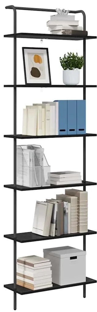 vidaXL Ράφι Βιβλίων Μαύρη δρυς 60 x 24 x 203 εκ Επεξεργασμένο ξύλο