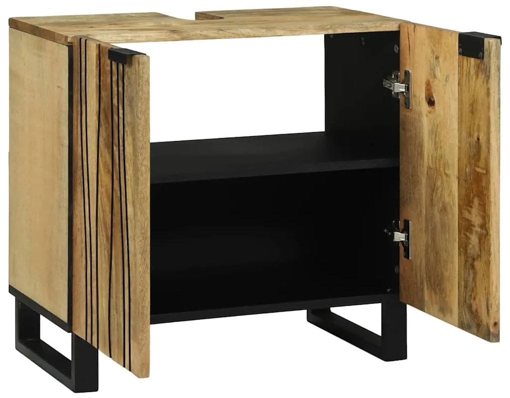 vidaXL Ντουλάπα Νιπτήρα Mπάνιου με ράφι με πόρτα Καφέ 62 x 33 x 58 εκ.