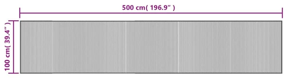 Χαλί Ορθογώνιο Καφέ 100 x 500 εκ. Μπαμπού - Καφέ