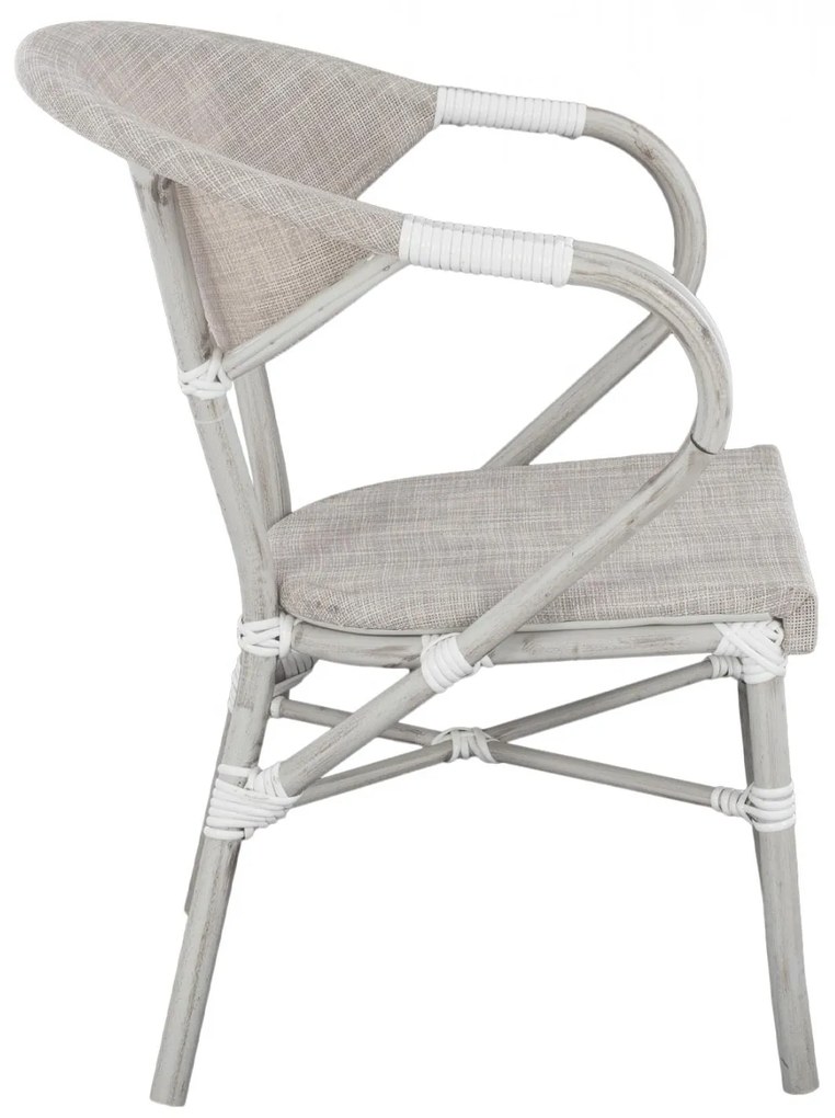 Καρέκλα - Πολυθρόνα CLAY C5108 Αλουμινίου Bamboo Look Γκρί Πατίνα με Textline 57x57x83 εκ. 57x57x83 εκ.