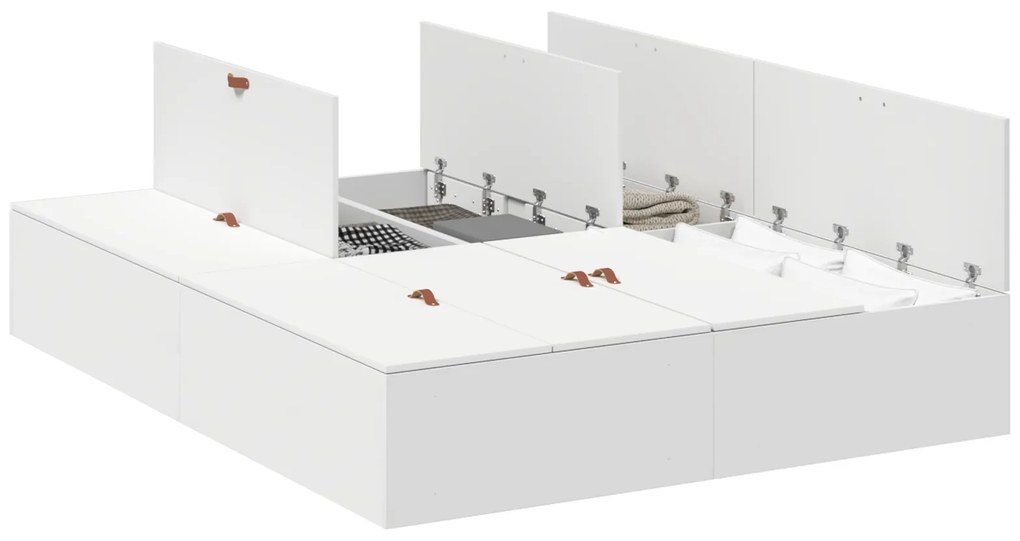 vidaXL Κρεβάτι Αποθήκευσης Λευκό 150x200 cm