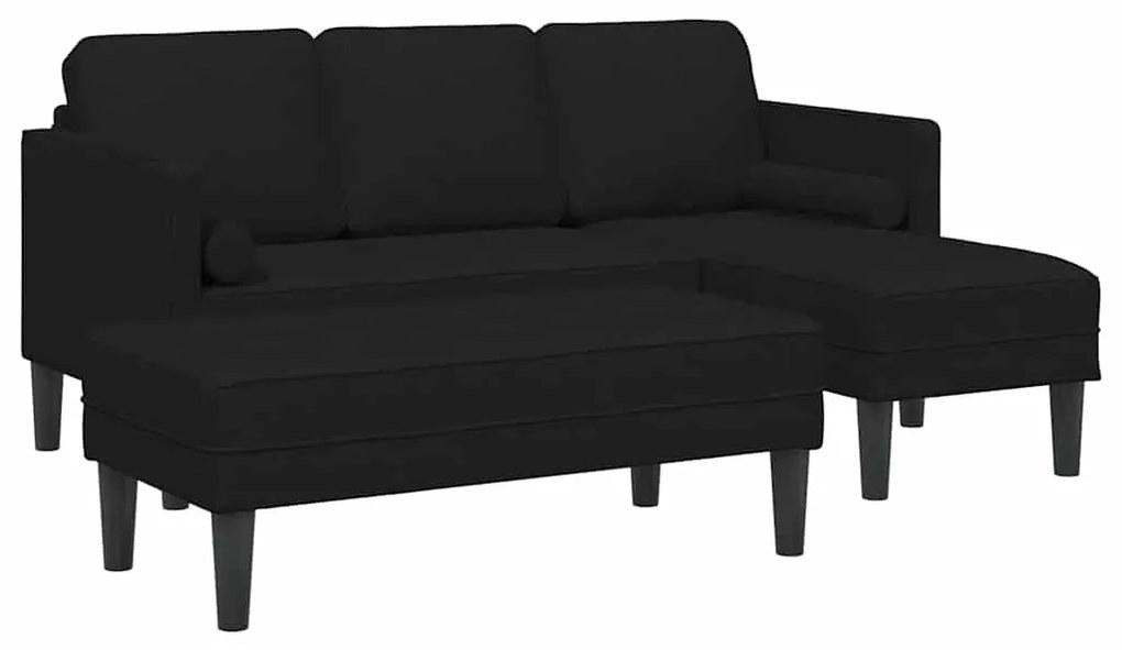 vidaXL Σετ Καναπέ με μαξιλάρι 2 pcs Μαύρο Πολυεστέρας
