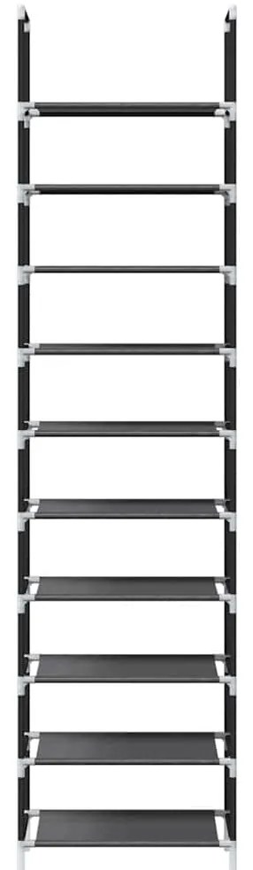 Ράφι παπουτσιών 10 επιπέδων μαύρο 44x28x180 cm - Μαύρο