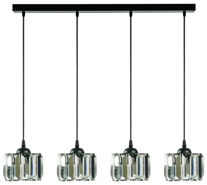Κρεμαστό Φωτιστικό Ράγας 4xE27 1551-3/4 Arkolight-1551-3/4-Μαύρο 1551-3/4