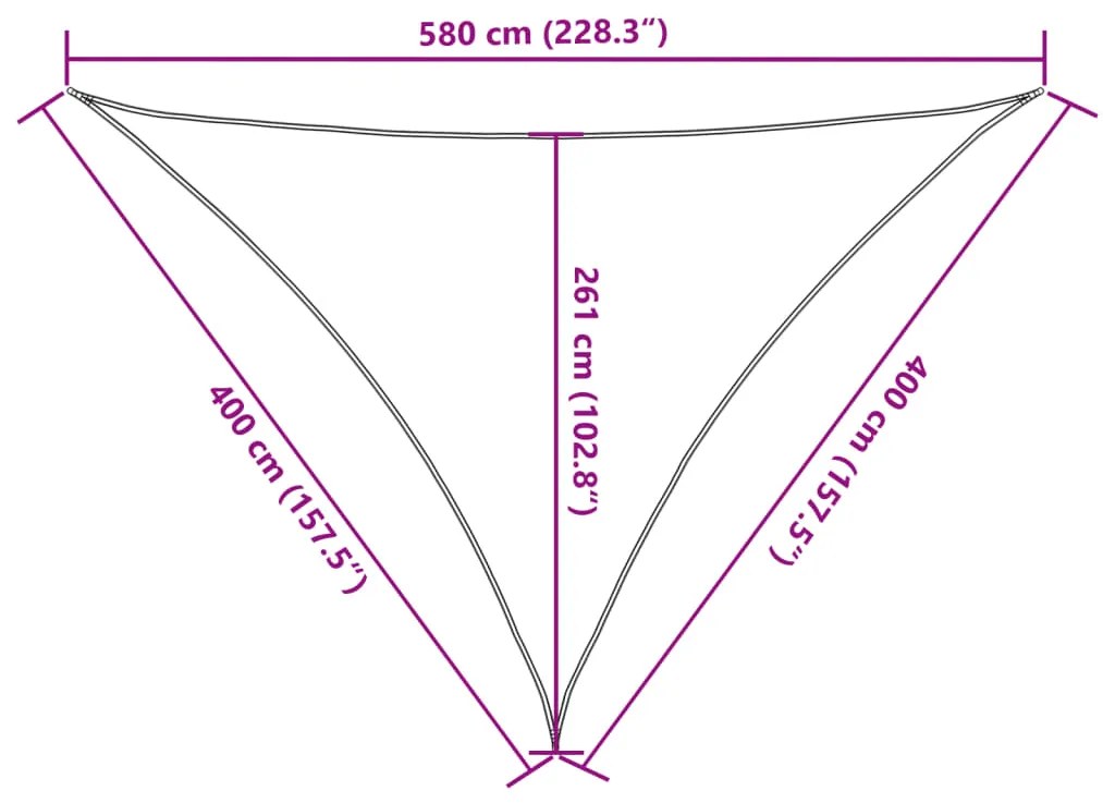 Πανί Σκίασης Καφέ 4 x 4 x 5,8 μ. από HDPE 160 γρ./μ² - Καφέ