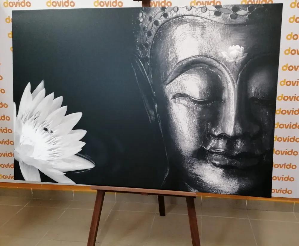 Εικόνα του θεϊκού Βούδα σε ασπρόμαυρο - 120x80