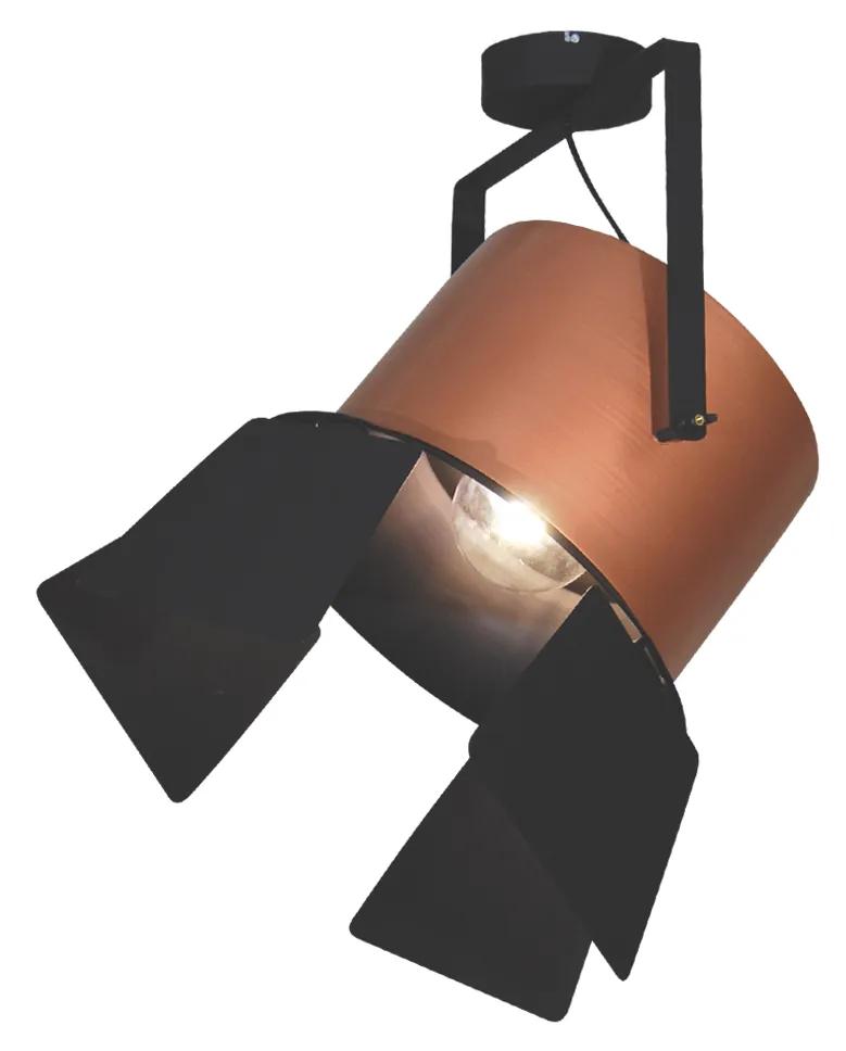 Φωτιστικό Οροφής - Πλαφονιέρα HL-3600-1XXXL-C ARLEN COPPER &amp; BLACK CEILING - Μέταλλο - 77-4297