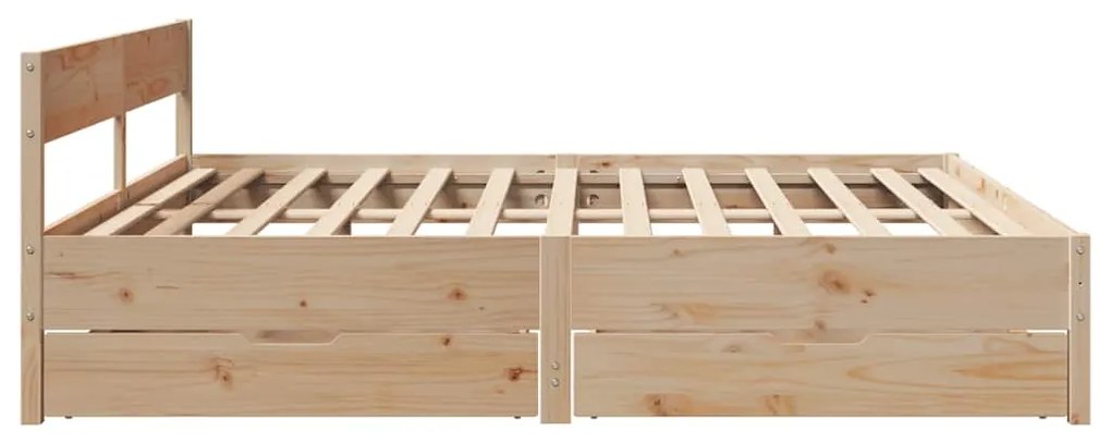 vidaXL Σκελετός Κρεβατιού Χωρίς Στρώμα 180x200 εκ Μασίφ Ξύλο Πεύκου