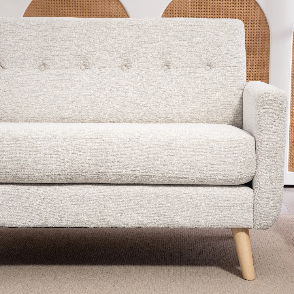 HOMCOM Καναπές δύο θέσεων, άνετος, 134x71x82 cm, Μπεζ