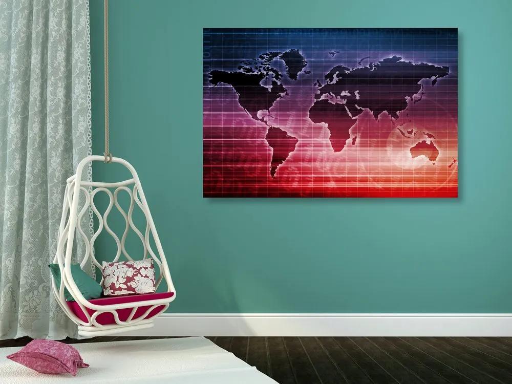 Εικόνα στον παγκόσμιο χάρτη φελλού με ενδιαφέρον φόντο - 120x80  color mix