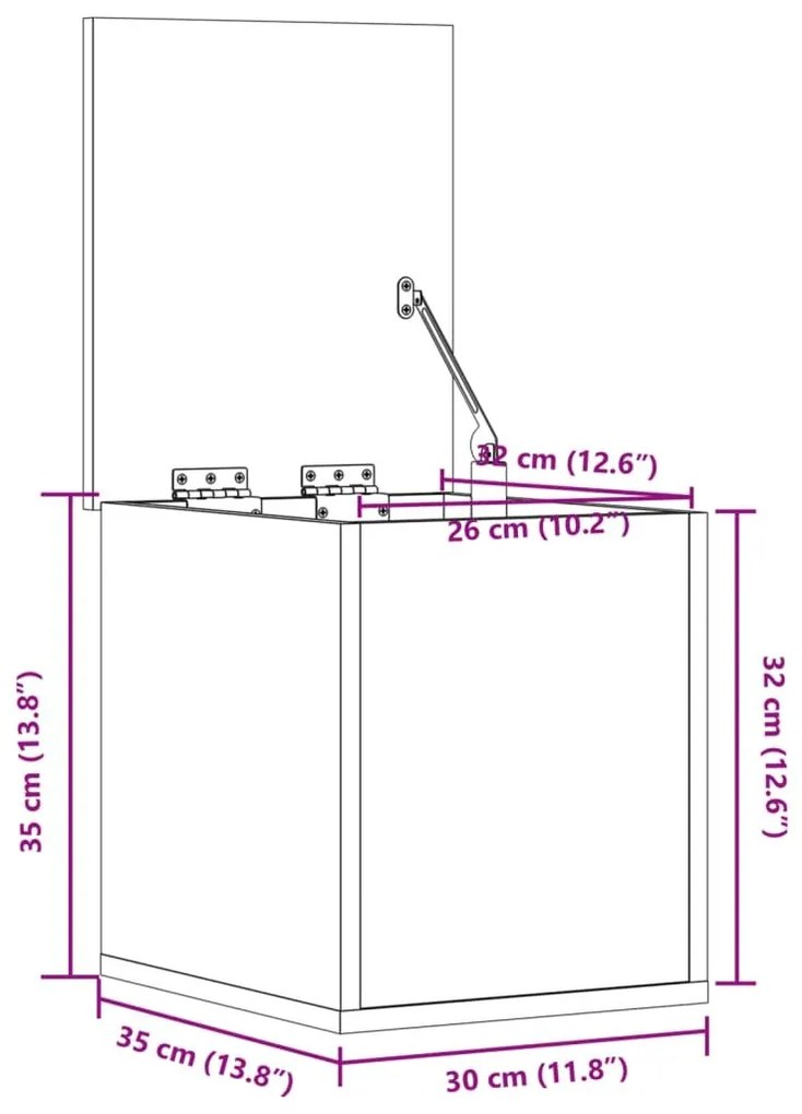 Κουτί Αποθήκευσης Καφέ δρυς 30x35x35 εκ. Επεξεργασμένο Ξύλο - Καφέ