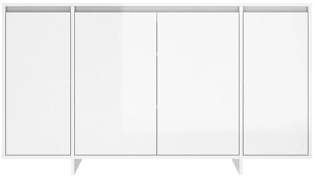 vidaXL Ραφιέρα Γυαλιστερή Λευκή 135x41x75 εκ. από Επεξεργ. Ξύλο