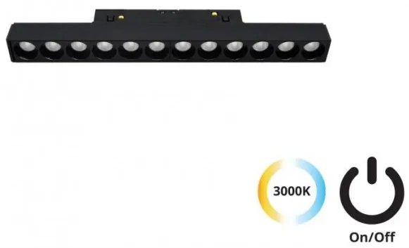 Μαγνητικό Φωτιστικό Ράγας LED 13W IP20 3000K Magnetic Viokef 4244402S Μαύρο