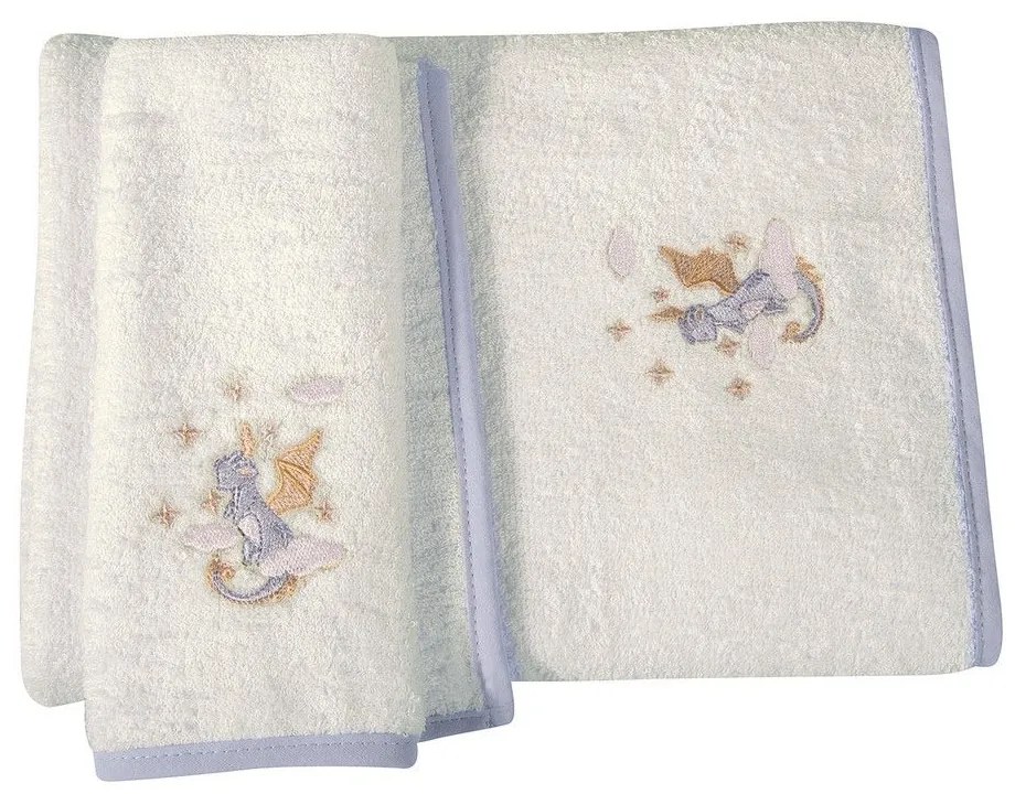 Πετσέτες Βρεφικές 8840 (Σετ 2τμχ) White-Grey Greenwich Polo Club Σετ Πετσέτες 70x130cm 100% Cotton