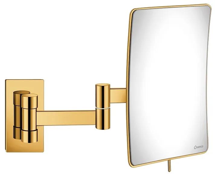 Καθρέπτης Μεγεθυντικός Επτοίχιος με Διπλό Βραχίονα Μεγέθυνση x3 Gold 24K Sanco Cosmetic Mirrors MR-301-A05