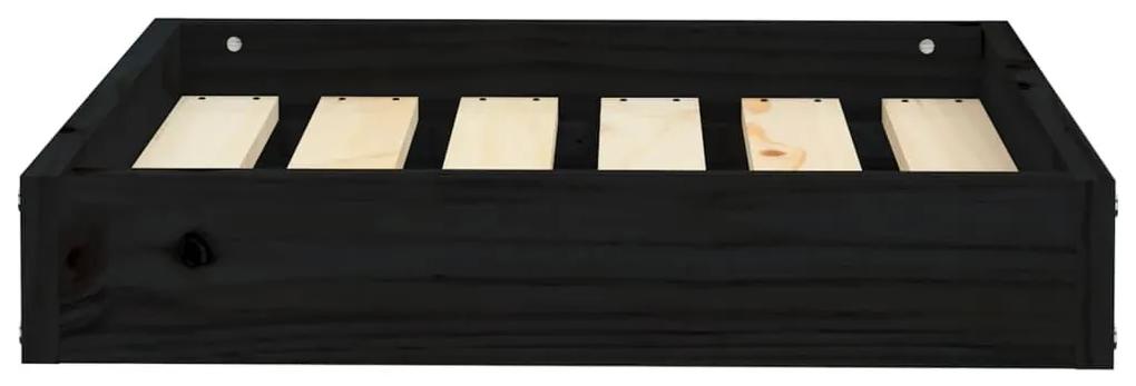 Κρεβάτι Σκύλου Μαύρο 51,5 x 44 x 9 εκ. από Μασίφ Ξύλο Πεύκου - Μαύρο