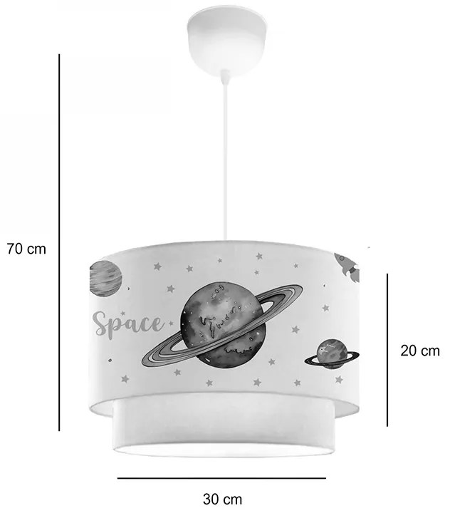 Παιδικό φωτιστικό οροφής Saturn pakoworld πολύχρωμο-λευκό Φ30x20εκ - 202-000179