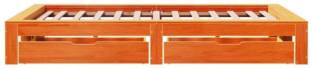 Σκελετός Κρεβ. Χωρίς Στρώμα Καφέ Κεριού 135x190 εκ Μασίφ Πεύκο - Καφέ