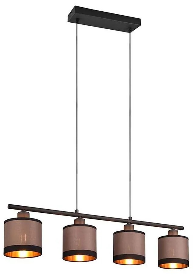 Φωτιστικό Οροφής - Ράγα Davos R31554041 4xE14 150x75x12cm Taupe-Black RL Lighting