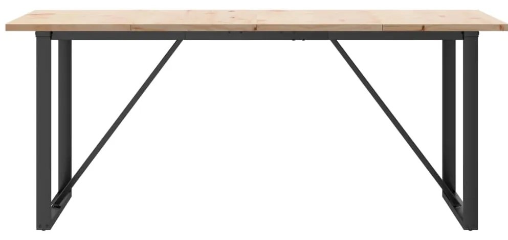 vidaXL Τραπέζι Τραπεζαρίας Πλαίσιο Ο Μασίφ Πεύκο/Ατσάλι