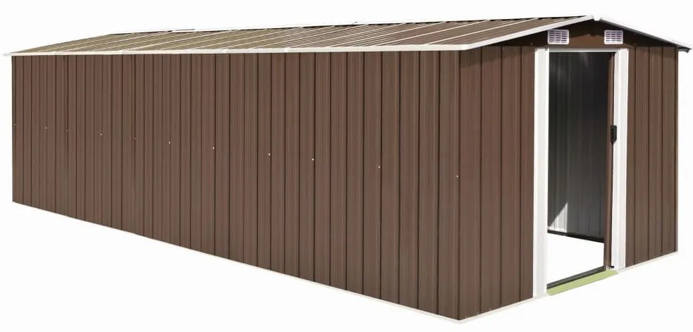 vidaXL Αποθήκη Κήπου Πράσινη 257 x 580 x 181 εκ. από Μέταλλο