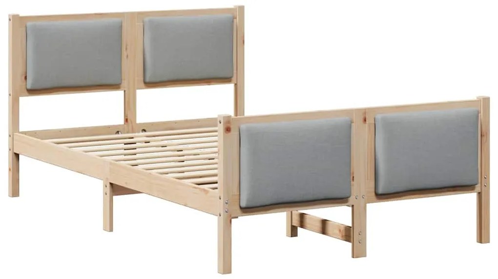 vidaXL Σκελετός Κρεβατιού με κεφαλάρι Ανοιχτό γκρι 120 x 200 cm ύφασμα