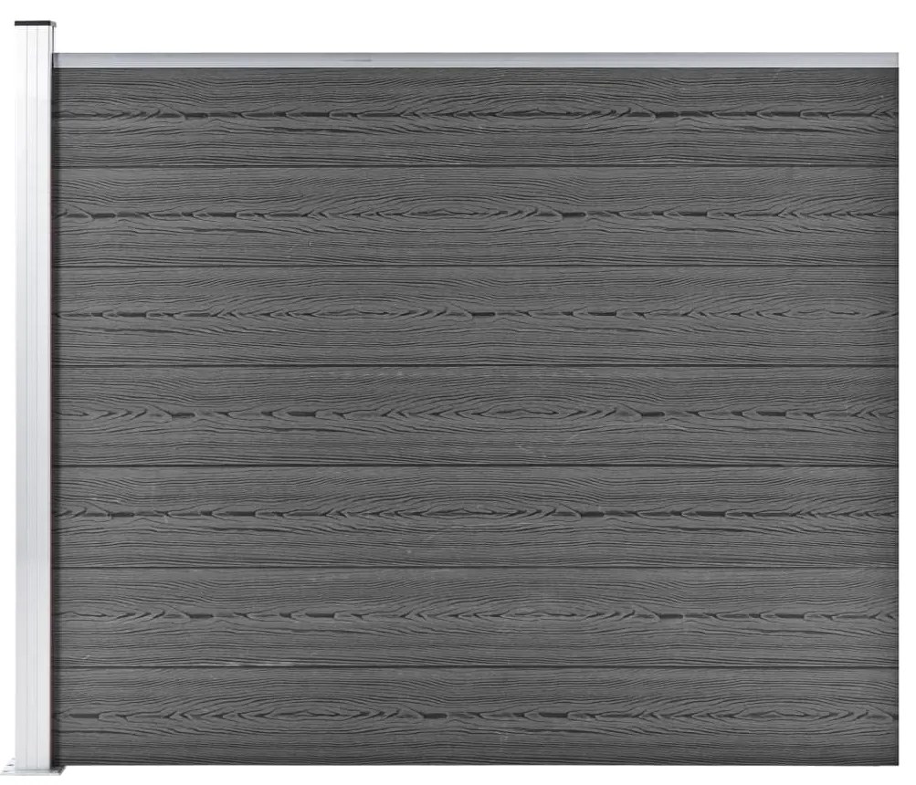 vidaXL Πάνελ Περίφραξης Μαύρο 175 x 146 εκ. από WPC