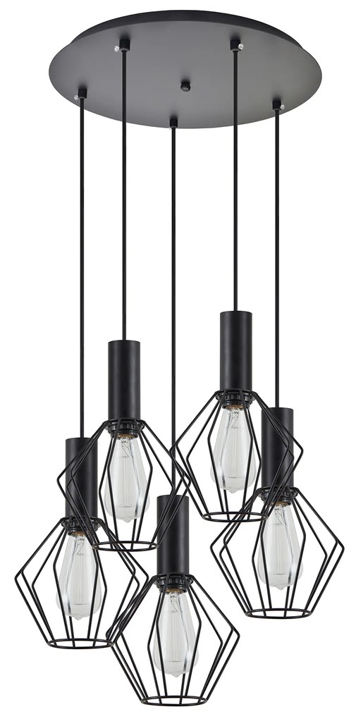 Φωτιστικό Οροφής  SE21-BL-4-5BL-GR1 ADEPT TUBE Black Pendant Black Metal Grid+ - 77-8531 - 51W - 100W - 77-8531