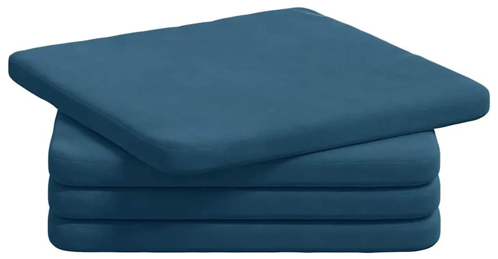 vidaXL Μαξιλάρια καθισμάτων 4 pcs Μπλε 40 x 40 x 3 cm Βελούδο