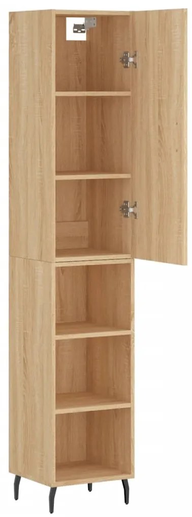 vidaXL Μπουφές Sonoma δρυς 34,5 x 34 x 180 εκ. από Επεξεργασμένο Ξύλο