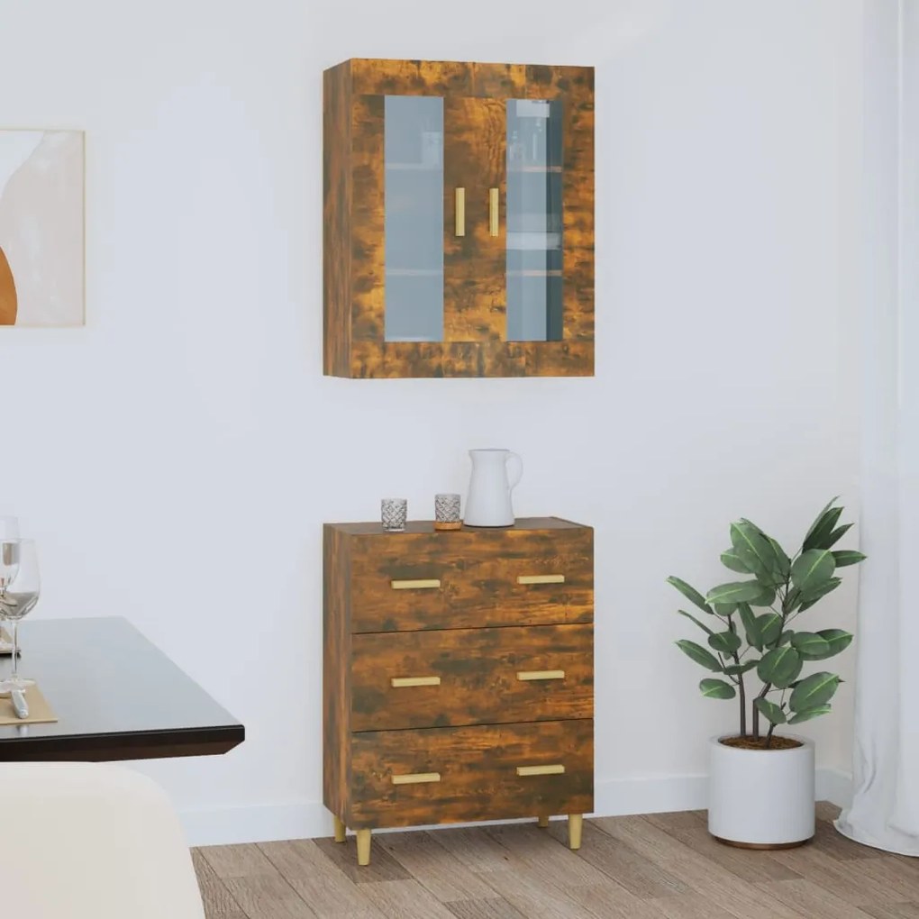 vidaXL Ντουλάπι Καπνιστή Δρυς 69,5x34x180 εκ. από Επεξεργασμένο Ξύλο