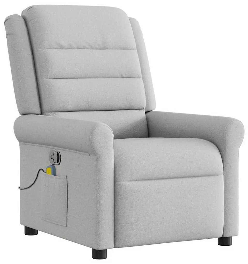 vidaXL καρέκλα ανάκλισης μασάζ Cloud Grey Fabric