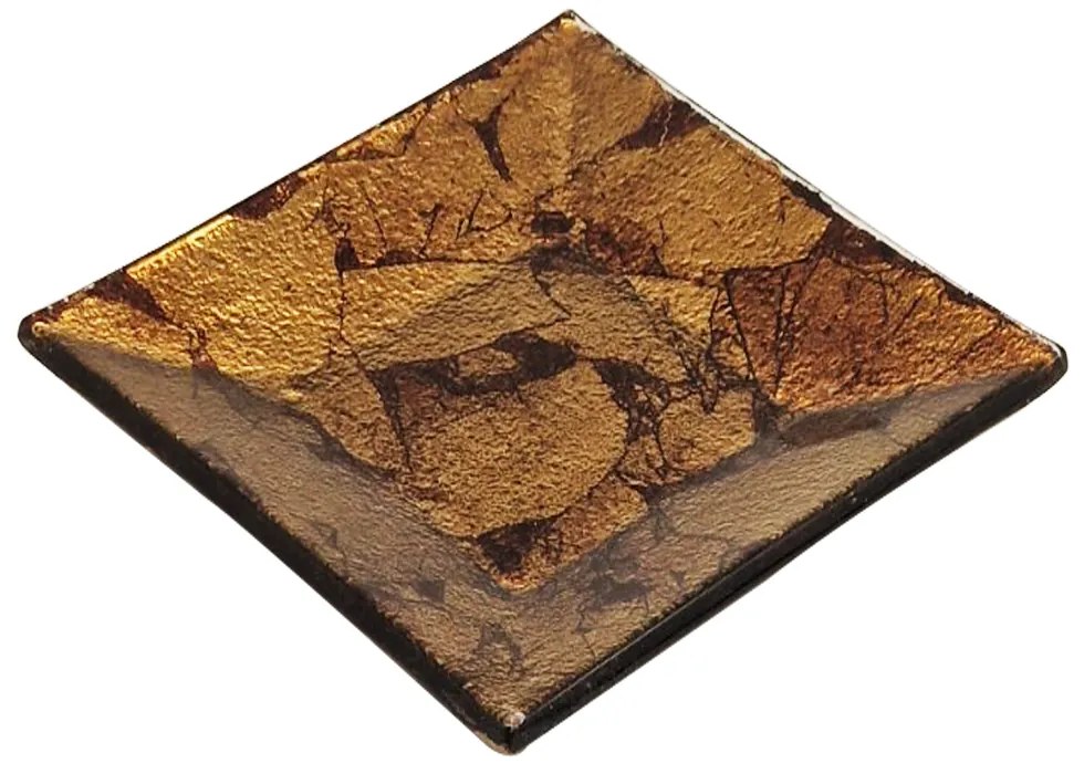 Artekko Artekko Golden Leaf Γυάλινο Πιάτο Γλυκού (15x15x2)cm 203-1012