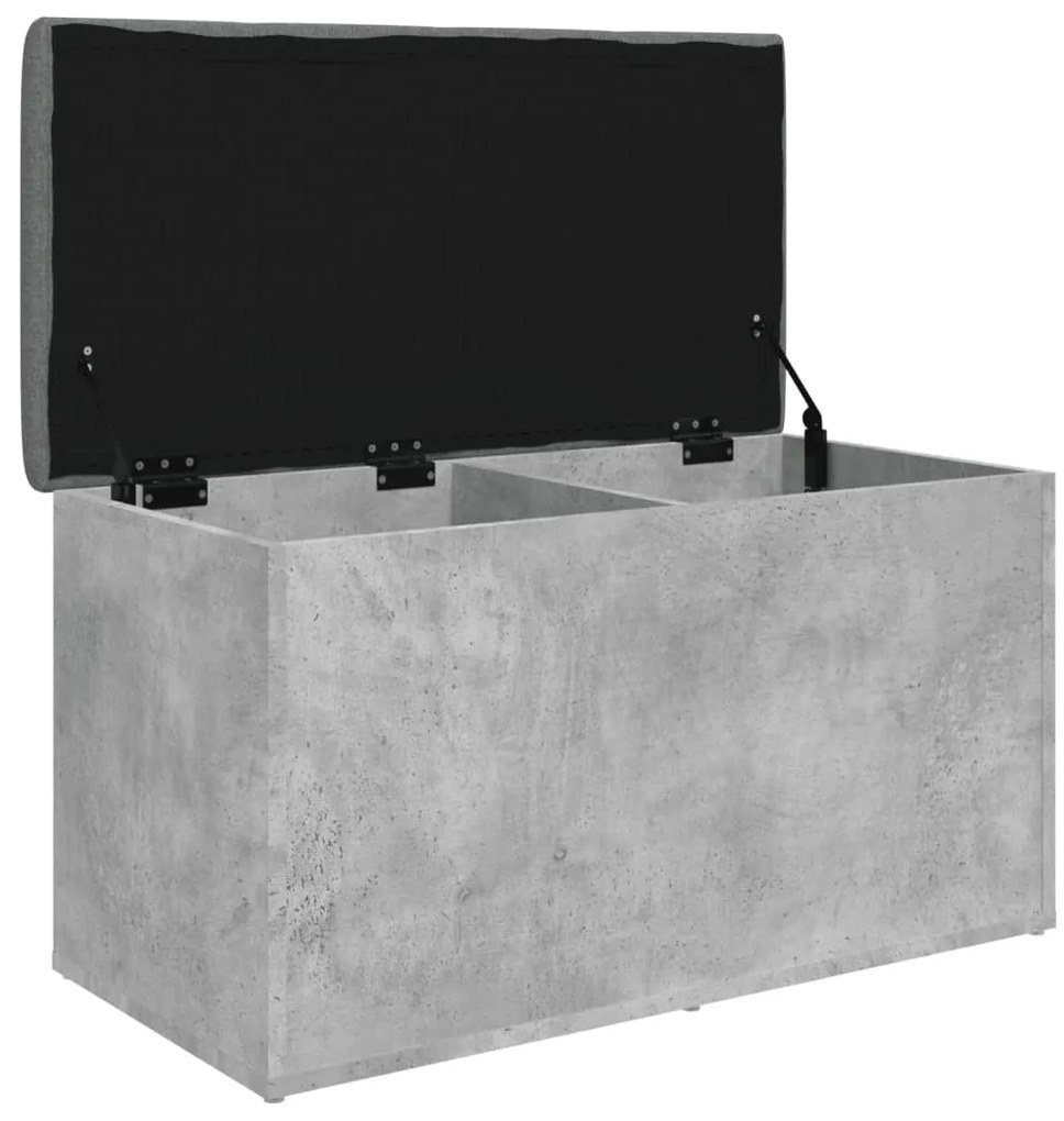 vidaXL Παγκάκι Αποθήκευσης Γκρι Σκυροδεμ. 82x42x45 εκ. Επεξεργ. Ξύλο