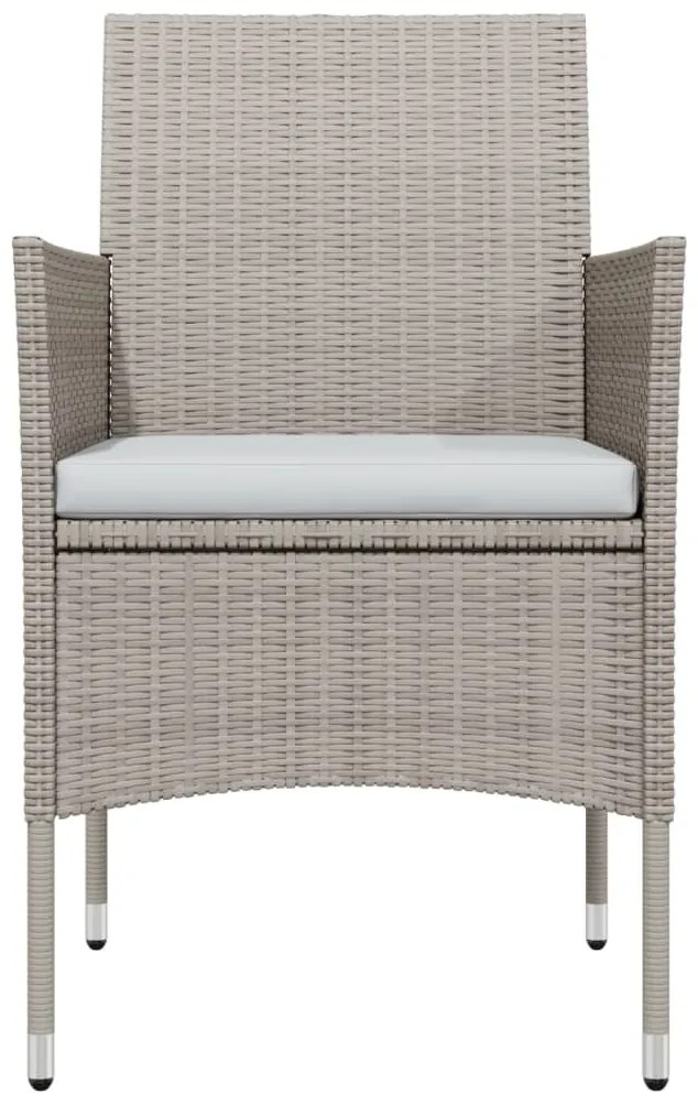 vidaXL Σετ Τραπεζαρίας Κήπου 5 Τεμαχίων Μπεζ και Μαύρο με Μαξιλάρια